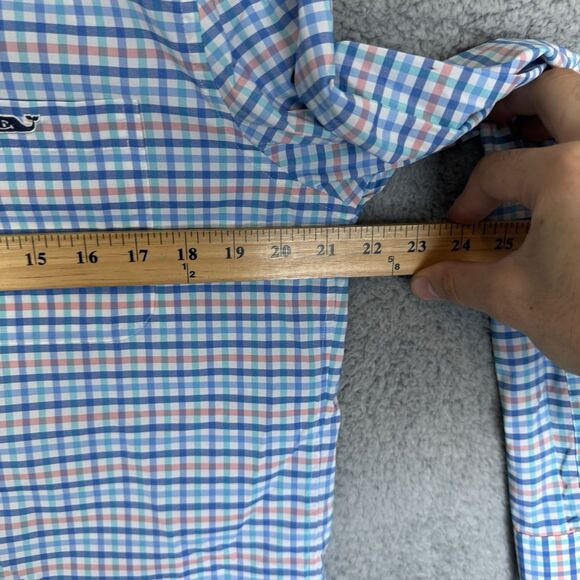 Vineyard Vines Shirt Mens M Blue Classic Fit Tucker Button Down Performance - Picture 4 of 7
